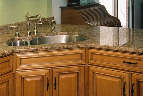 Detail showing countertop and sink.